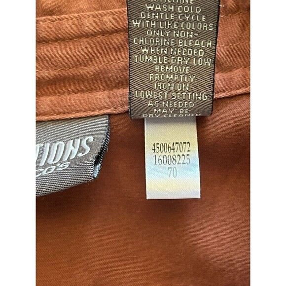 Chicos Additions Brown Button Up Long Sleeve Casual Rodeo Preppy Blouse 2 L - Picture 6 of 9